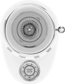 Кафемелачка Smeg CGF03WHEU, 150W, 240 г, Система за завъртане и заключване, Ръчна функция, Бял