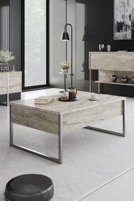 Кафе маса Luxe, цвят Травертин Сребърен