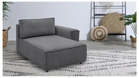 Тъмносив модул за диван от велур, десен ъгъл Nihad modular - Bobochic Paris