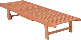 Градински шезлонг от масивно дърво в естествен и кремав цвят San Diego – Garden Pleasure