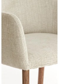 Бежови тапицирани трапезни столове в комплект с подлакътници 2 бр. Blaine – Light &amp; Living