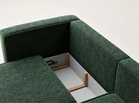 Тъмнозелен шенилов сгъваем/с място за съхранение ъглов диван (десен ъгъл) Velto – Maison de Rêve