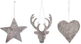 Комплект от 3 коледни висящи декорации Ecorce - Côté Table
