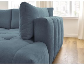 Син сгъваем/с място за съхранение ъглов диван (десен ъгъл/L форма) Fuji – Bobochic Paris