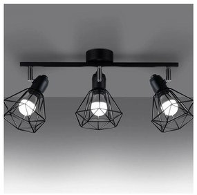 Черна лампа за таван ø 10 cm Varpu - Sollux