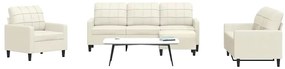 3278369 vidaXL Комплект дивани от 4 части с възглавници, кремав, кадифе