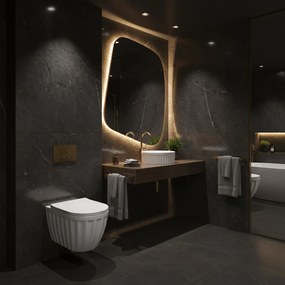 Комплект: Стенна тоалетна чиния + Мивка за плот Rea Duo White