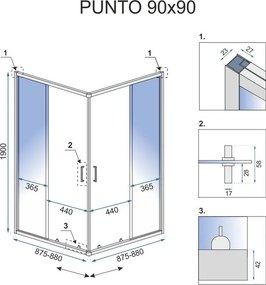 Душ кабина Rea Punto 90x90