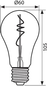 LED крушка VIVALUX FLICK SMOKE LED, ø60, 4W, E27, 1800К