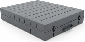 Здрав градински шезлонг за басейн и тераса - сив