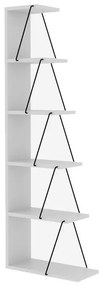Разопакован: Етажерка за под Kalune Design 854KLN3607, 150х50 см, 6 нива, Меламиново покритие/метал, Бял/черен