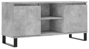 827024 vidaXL ТВ шкаф, бетонно сив, 104x35x50 см, инженерно дърво