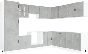 3314995 vidaXL Комплект кухненски шкафове от 14 части Porto, инженерно дърво