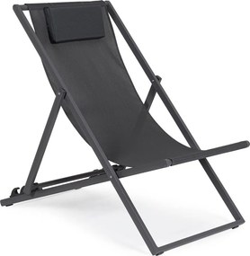 Антрацитен градински шезлонг метален Taylor – Bizzotto