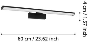 Черна LED стенна лампа PANDELLA 1 – EGLO