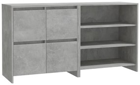 3098084 vidaXL Бюфет от 2 части, бетонно сиво, инженерно дърво