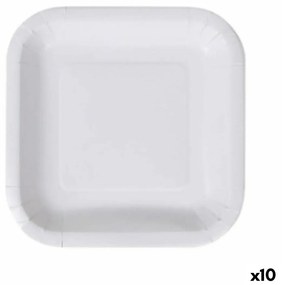 Комплект чинии Algon За Еднократна Употреба Бял Картон Квадратек 20 cm (10 броя)