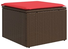 366229 vidaXL Градински стол с възглавница, кафяв, 55x55x37 см, полиратан