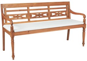 43058 vidaXL Пейка Батавия с възглавници, 150 см, тиково дърво
