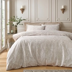 Бежово двойно удължено спално бельо 230x220 cm Bridgerton Regal Birds – Catherine Lansfield