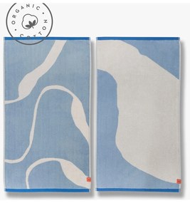 Бело-сини кърпи в комплект от 2 бр. от органичен памук 50x90 cm Nova Arte - Mette Ditmer Denmark