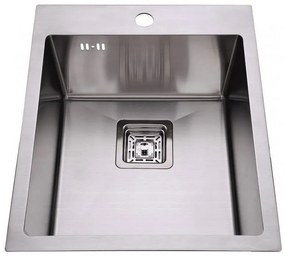 Кухненска мивка ICK 4250H, Inter Ceramic, неръждаема стомана, едно корито, със сифон, 42x50см