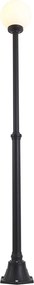 Класическа външна подова лампа черна с опалово стъкло 210cm IP44 - Champs