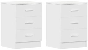 800451 vidaXL Нощни шкафчета, 2 бр, бели, 38x35x56 см, инженерно дърво