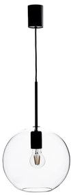 Черна висяща лампа със стъклен абажур 25x25 cm Patera - Markslöjd