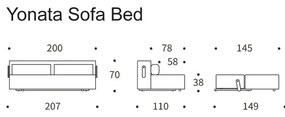 Кремав разтегателен диван 207 cm Yonata - Innovation