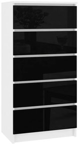 скрин ARMARIA K60 5SZ, 60x121x40, бял/черно гланц