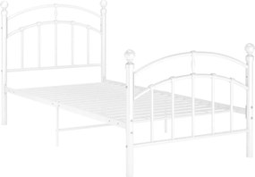 324971 vidaXL Рамка за легло, бяла, метал, 100x200 cм