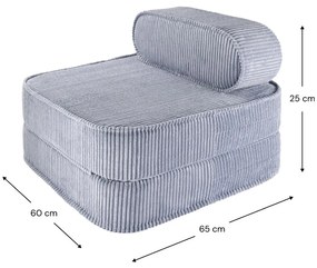 Син детски стол от рипсено кадифе Flip – Wigiwama