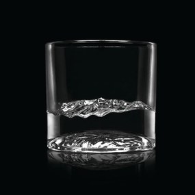 Комплект чаши за уиски LIITON 1009931 Smoky Mountain, 230 мл, 2 бр, Удебелени стени, 3D дъно с форма планина Грейт Смоуки, Прозрачен