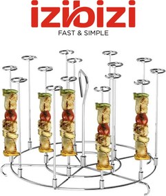 Стойка за шишчета за мултикукър Izibizi SSIZB06, 12 бр, Съвместима с 5.7 и 6.2 л, Инокс