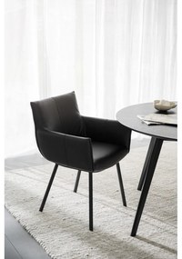 Черни тапицирани трапезни столове в комплект 2 бр. Hinckley – Rowico