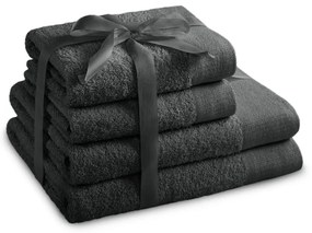 Тъмносиви памучни хавлии и кърпи за баня в комплект от 4 бр. от тери Amari – Restilo