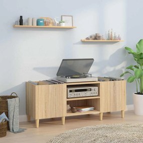 831928 vidaXL Шкаф за винилови плочи сонома дъб 121x38x48 см инженерно дърво
