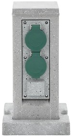 Външен контакт с шип 4-посочен каменна визия сив 16x16x29,5 см