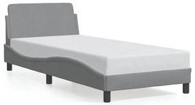 373065 vidaXL Рамка за легло Dover, светлосива, 80x200 см, плат