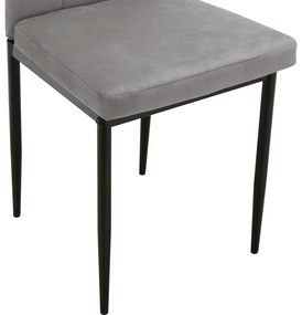 Сиви кадифени трапезни столове в комплект от 2 бр. Kelly – Støraa