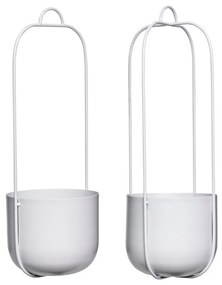 Комплект от 2 светлосиви висящи железни саксии Juro Lotus - Hübsch