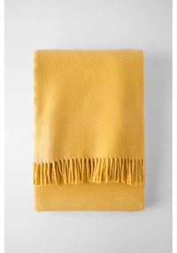 Жълто одеяло със съдържание на памук Basics, 140 x 180 cm Plain - Euromant