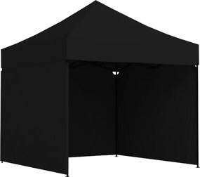 Тристенна парти палатка без прозорци Черен 3m x 3m