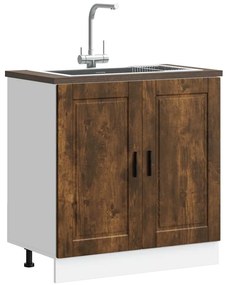 853932 vidaXL Шкаф за мивка, Porto, опушен дъб, 80x46x81,5см, инженерно дърво