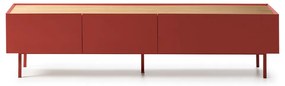 Червена маса за телевизор от декор от дъб 180x45 cm Arista – Teulat