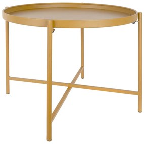 Метална кръгла масичка за кафе в цвят жълта охра ø 50 cm Meseta – Leitmotiv