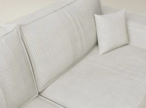 Кремав сгъваем/с място за съхранение ъглов диван от рипсено кадифе (ляв ъгъл/L форма) Tonga – Maison de Rêve