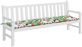 Възглавница за градинска пейка многоцветна 200x50x7 см текстил