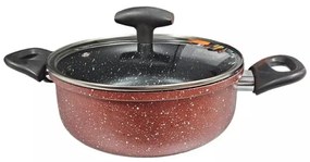 Тенджера Rosberg R51318G22, 22см, 2.8л., Мраморно покритие, Индукция, Бордо меланж